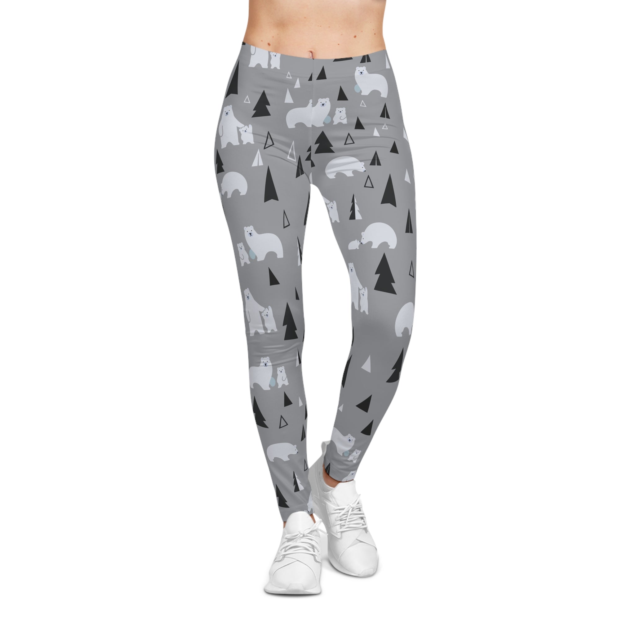 Cozy Bear Print Leggings for Women - Casual Comfort